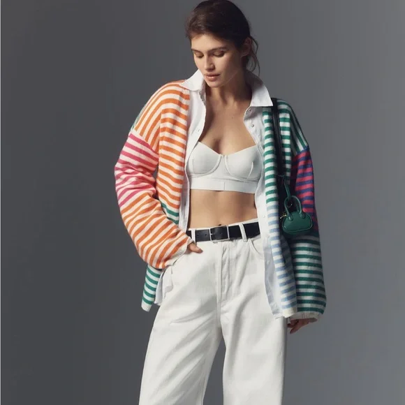 Maeve Stripe Open-Front Cardigan - Picture 3 of 4